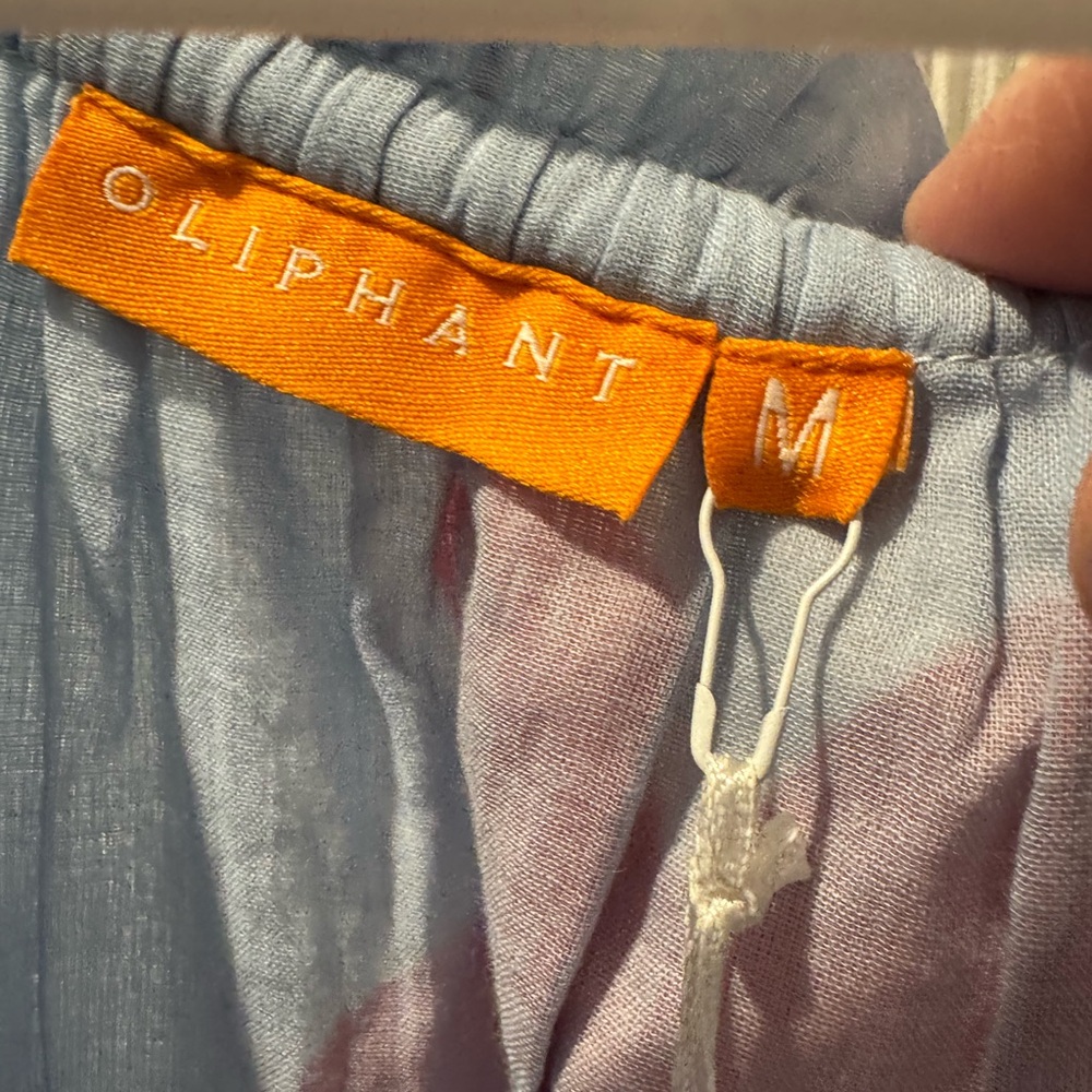 Oliphant Blue and Red Pleated Tiered Sundress - Picture 3 of 5